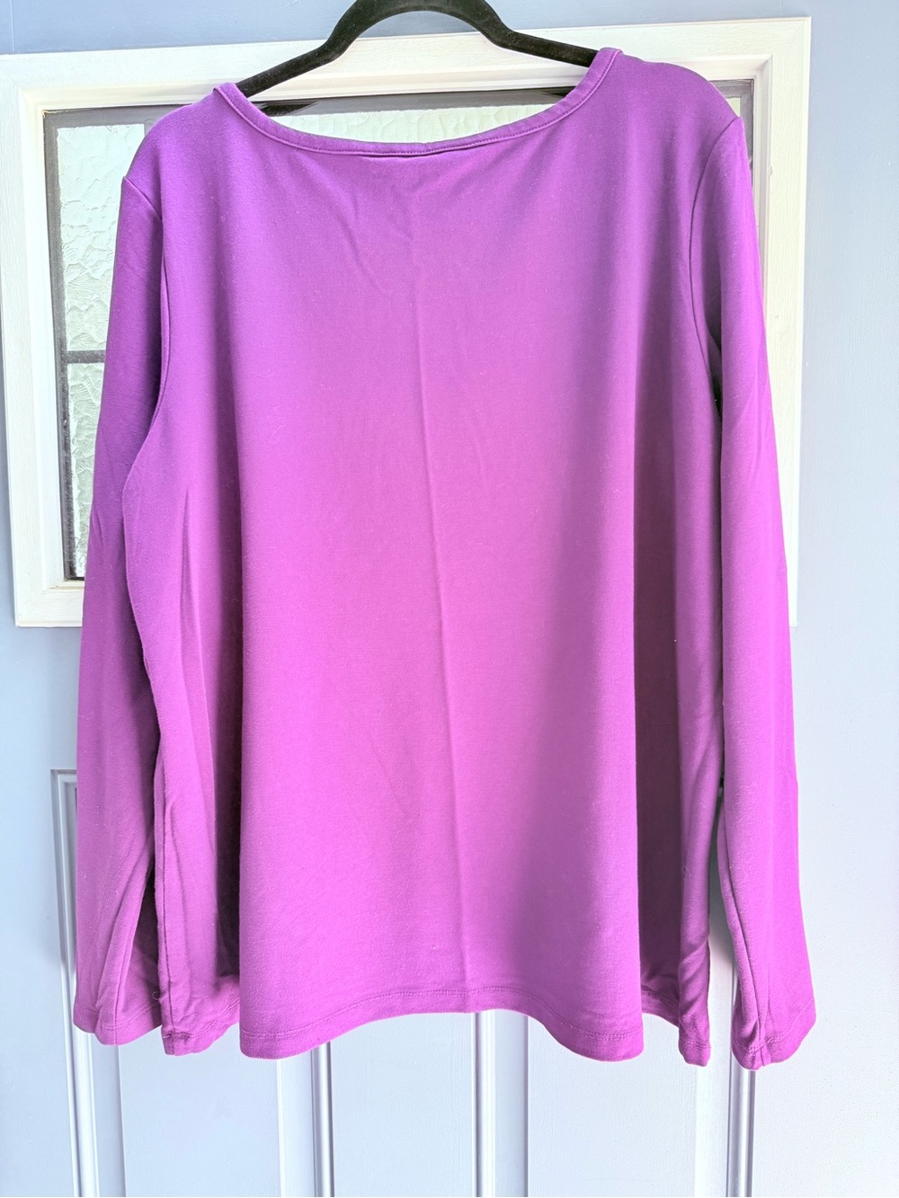 Banana Republic Long Sleeve Crewneck Top - Bright Purple
